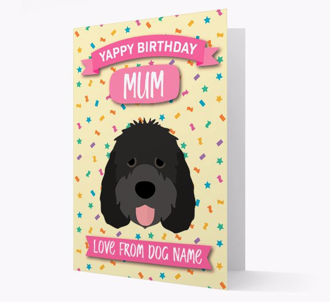 Personalised Card 'Yappy Birthday Mum' with {breedCommonName} Icon